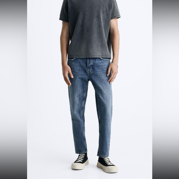 Zara Other - Zara 1985 Slim Crop Blue Men's Jeans